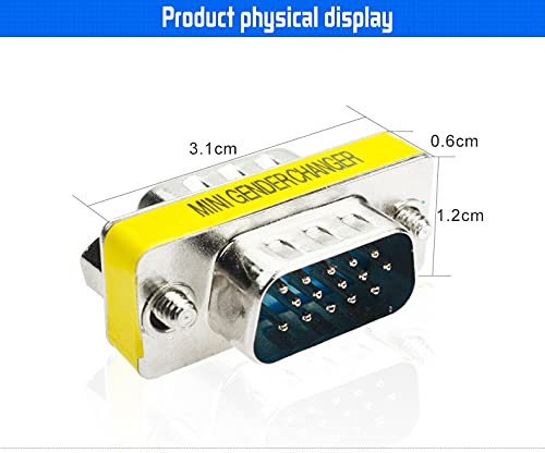 Lnhcaw Vga Adapter   Dual Vga Connector For 2 Monitors, Null Modem Adapter Male To Female, Extender