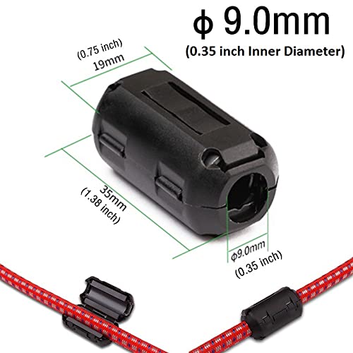 Clip On Noise Filter,Vskey [10Pcs 9.0Mm] Anti Interference High Frequency Ferrite Core Choke Subwoofer,Speaker,Mixer,Home Audio