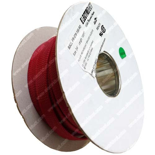 Electriduct 1/2 PET Expandable Braid Sleeving, Flexible Wire Mesh Sleeve, 50 Feet, Red - Perfect for Cable Management and Protection