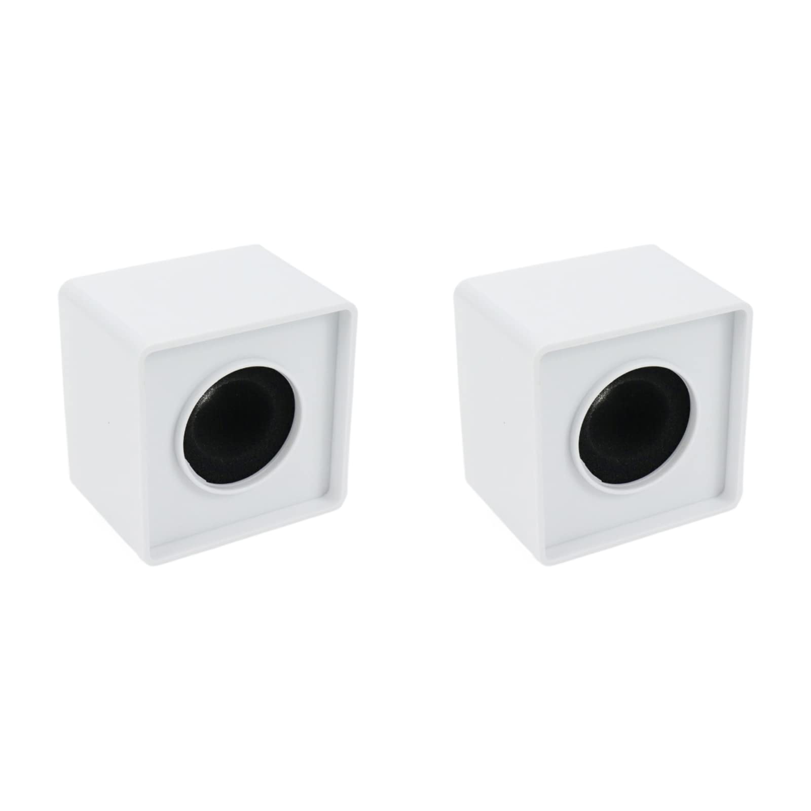 Tsnamay 2Pcs Square Cube Microphone Stand,Abs Interview Microphone Logo Mic Microphone Flag Station Logo,White