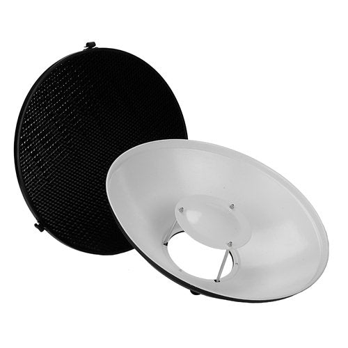 Fotodiox Pro Beauty Dish 16'' With Honeycomb Grid And Speedring For Speedotron Brown & Black Line Strobe Light