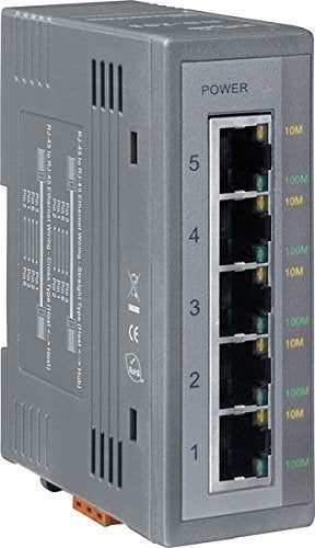 Icp Das Ns 205 10/100 Mbps Speed Unmanaged 5 Port Industrial Ethernet Switch With Din Rail Mount