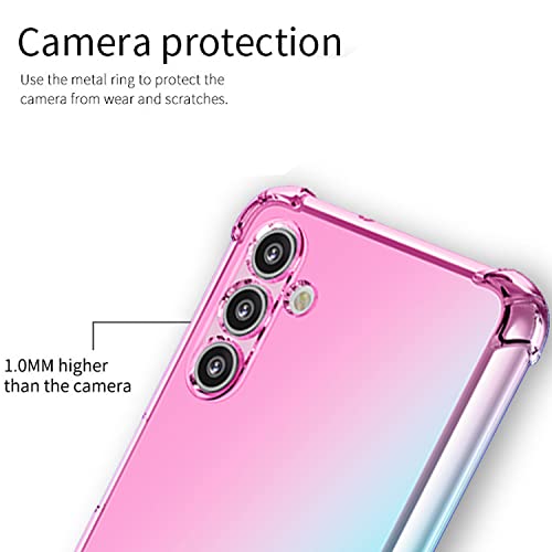 Osophter Samsung Galaxy A13 5G Cell Phone Case TPU Polycarbonate Reinforced Corners Shock-Absorption Pink Teal