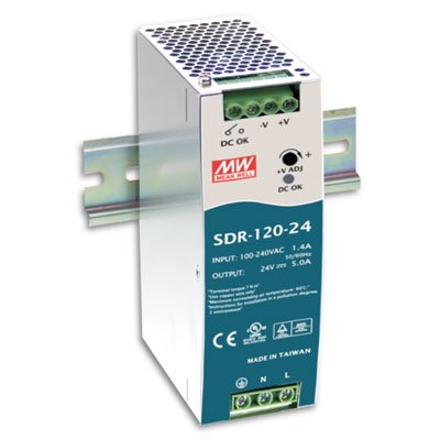 Mean Well Sdr 120 48 Ac To Dc Din Rail Power Supply With Pfc Function, 48Vdc, 2.5A, 120W