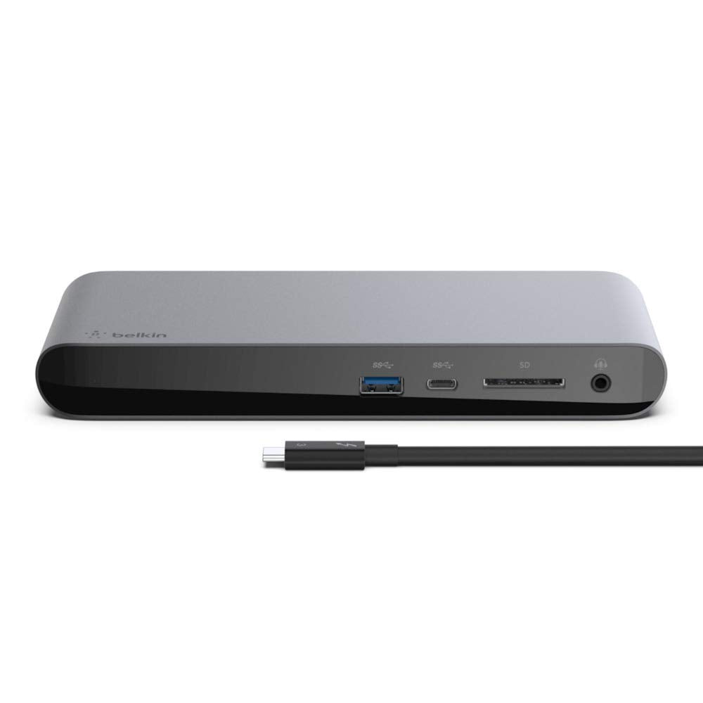 Belkin Thunderbolt 3 Dock Pro with 2.6 ft Thunderbolt 3 Cable (Thunderbolt Dock for macOS and Windows) Dual 4K @60Hz, 40 Gbps Transfer Speeds, 85 W Upstream Charging