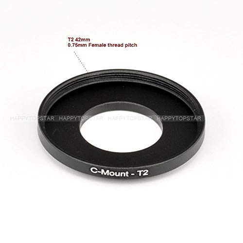 C Mount (25Mm 0.75Mm Thread Pitch) To T T2 (42Mm 0.75Mm Thread Pitch) C Mount T2 Mm Male To Female Coupling Ring Adapter For Mic