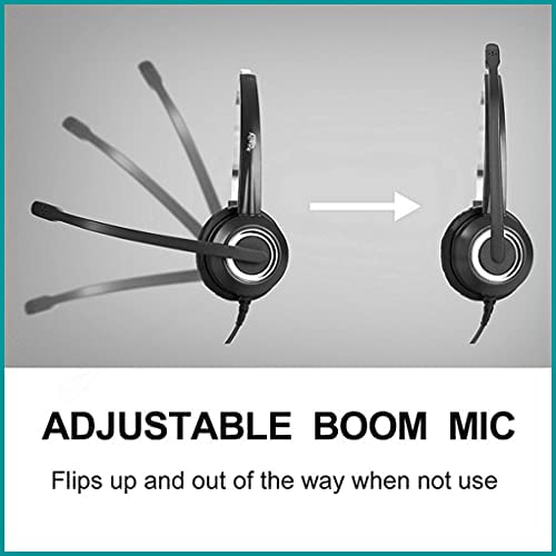 Cisco Phone Headset Mic Noise Cancelling U10 Cable Rj9 & 3.5Mm Adapter Compatible With Cisco Ip Phones 6861 7942G 7965G 8841 885