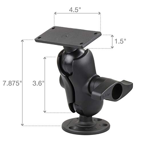 Ram Mounts Drill-Down Ball Mount For Humminbird Helix 8-15, Solix & Apex Ram-D-202-25-C-202U With Short Arm