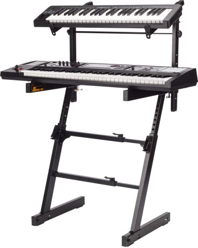 Hercules Ks410B Auto Lock Double Tier Z Kb Stand Black