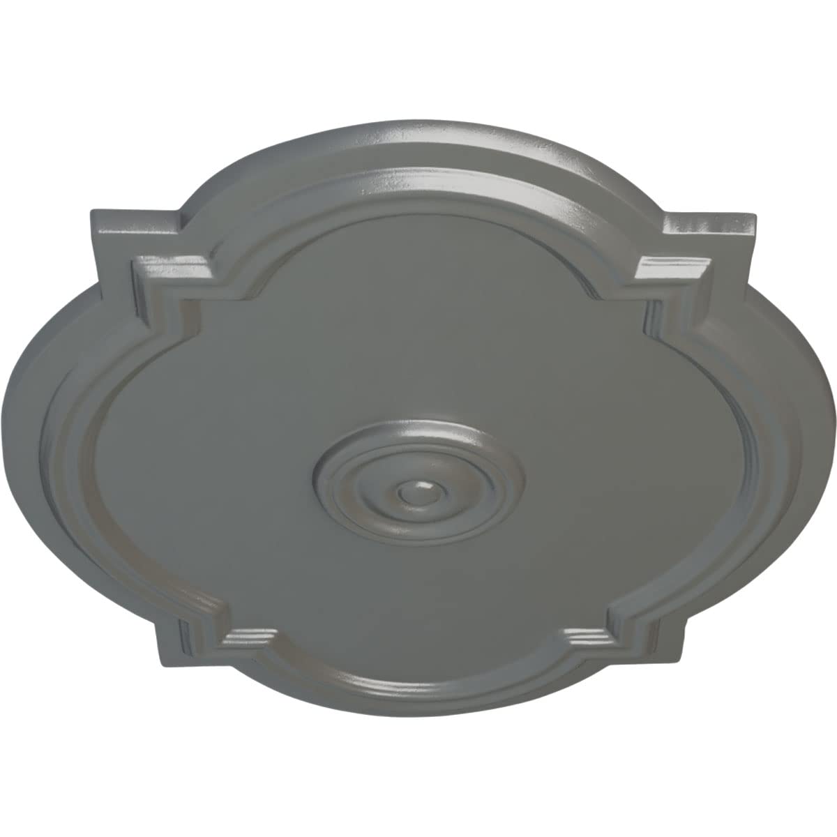 Ekena Millwork Cm21Wasls Waltz Ceiling Medallion, 21 1/4''W X 17 3/8''H X 1''P, Hand Painted Silver