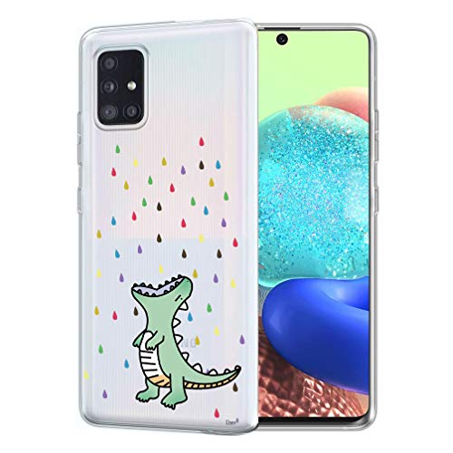 Unov Case Compatible With Galaxy A71 5G (Not For Uw) Clear With Design Soft Tpu Shock Absorption Slim Embossed Pattern Protectiv
