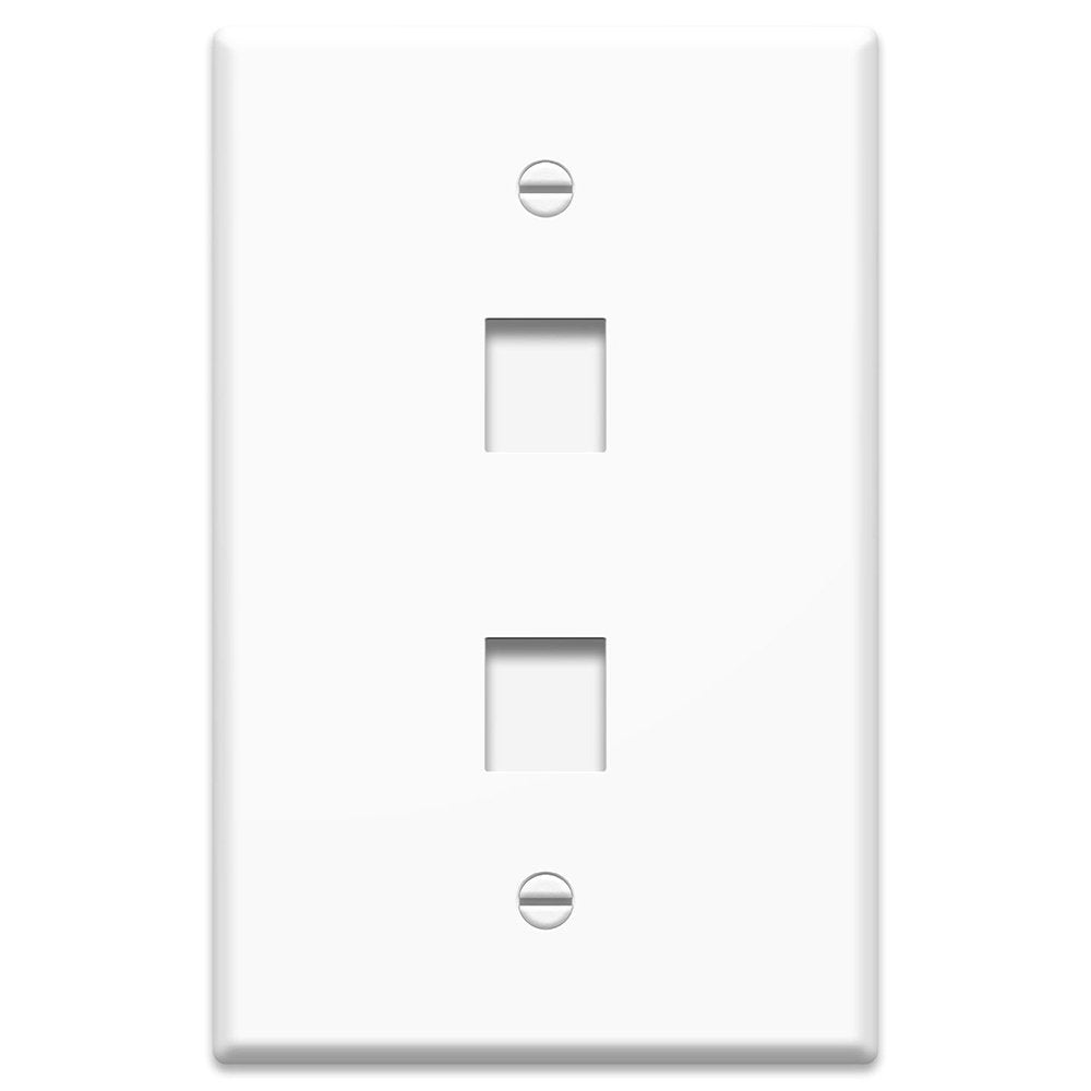 4xem Wall Plate - 2 Ports, White (4XFP02KYWH)