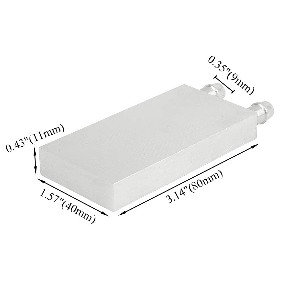 Bxqinlenx Aluminum Water Cooling Block For Cpu Graphics Radiator Heatsink 40X 80Mm White
