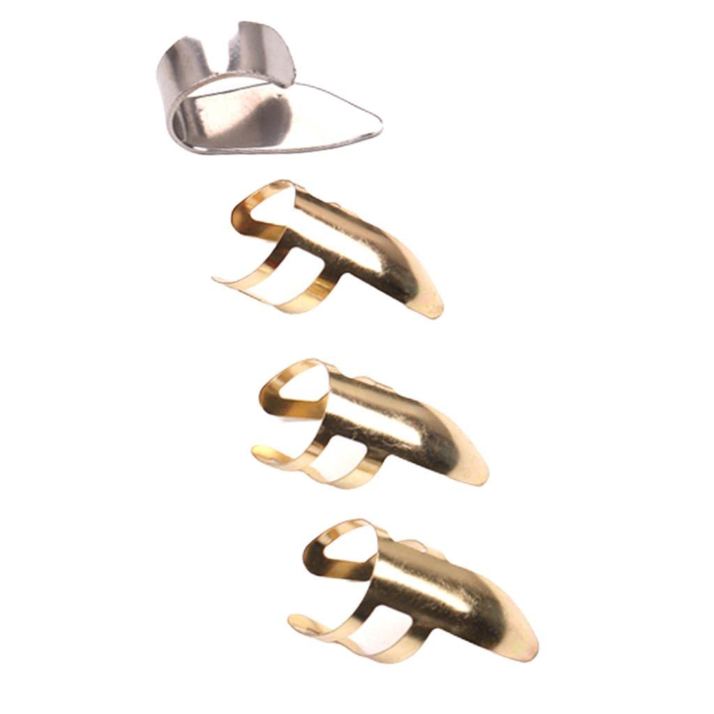 Atorse 4Pcs Finger Picks Stainless Steel Guitar Finger Picks & Thumb Pick Pack