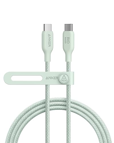 Anker Usb C To Usb C Cable (240W, 6Ft), Bio Braided Usb C Charger Cable, Fast Charge For Iphone 15/15 Pro, Macbook Pro 2020, Ipa