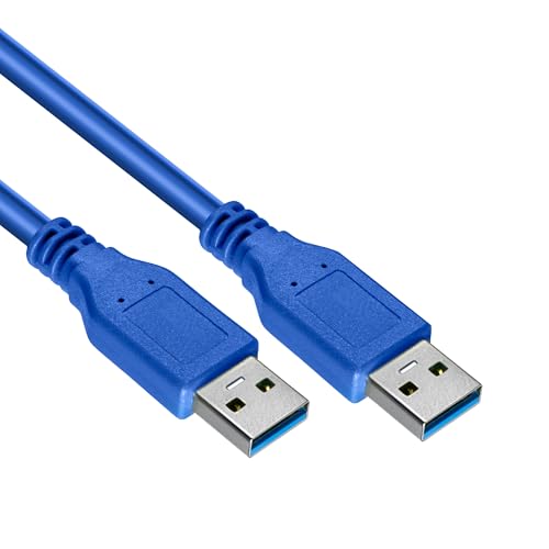 Storite 1.5M Usb 3.0 Type A Male To Type A Male Cable For Data Transfer Hard Drive Enclosures, Cooling Pad Blue