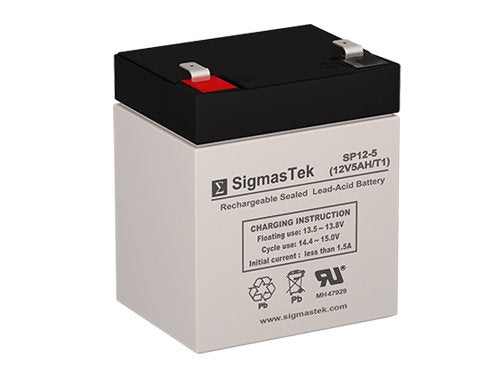 SigmasTek 12 Volt 5 AmpH SLA Battery with F1 Terminal Replacement for FP1245