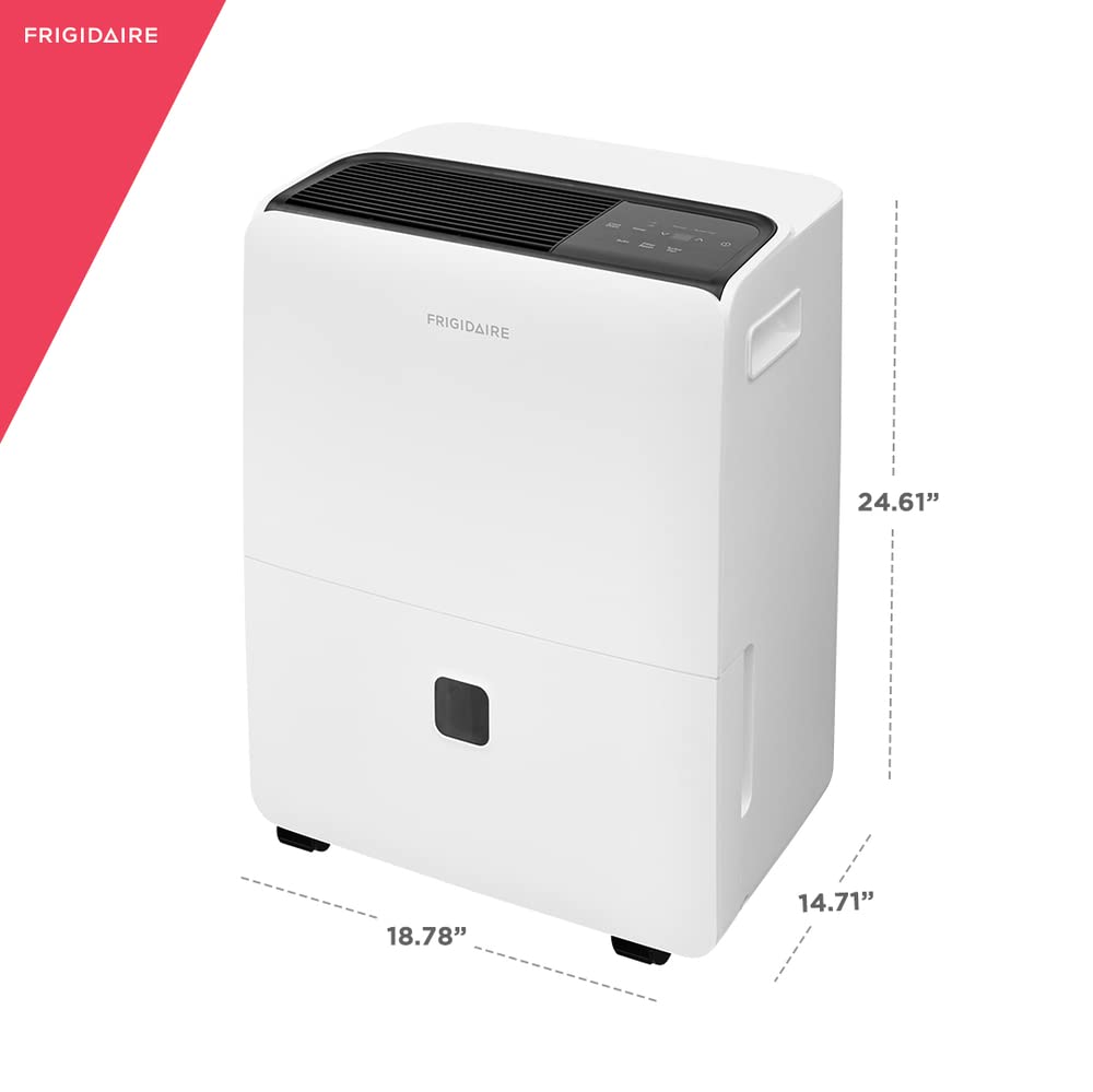 Frigidaire Ffad6022W1 Dehumidifier, High Humidity 60 Pint Capacity Dehumidifier With A Easy To Clean Washable Filter And Custom Humidity Control For Maximized Comfort, In White