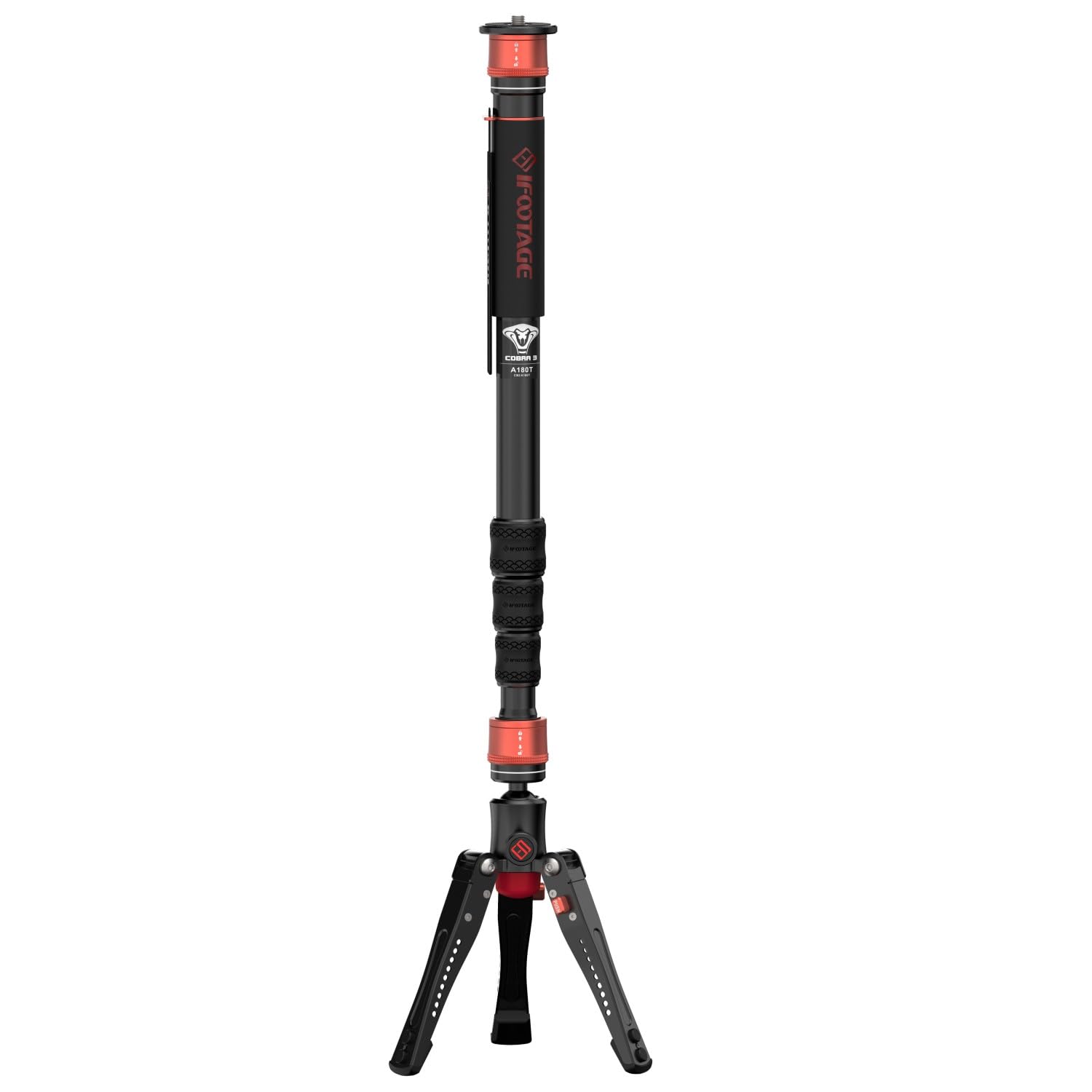 Ifootage Cobra 3 A180T,Camera Monopod With Tripod Base,Aluminum Professional Video Monopod,Suitable For Slr Cameras And Camcorde