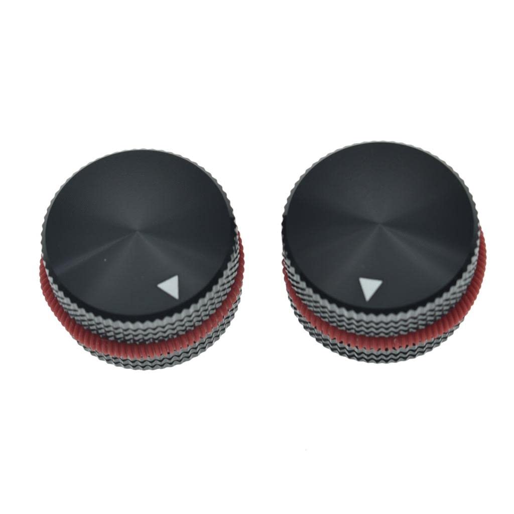 Kaish 2-Pack 63/64(25Mm) Diam. Aluminium Potentiometer Knobs 1/4 Universal Metal Pot Knobs For Guitar/Bass/Amps Amplifier/Power