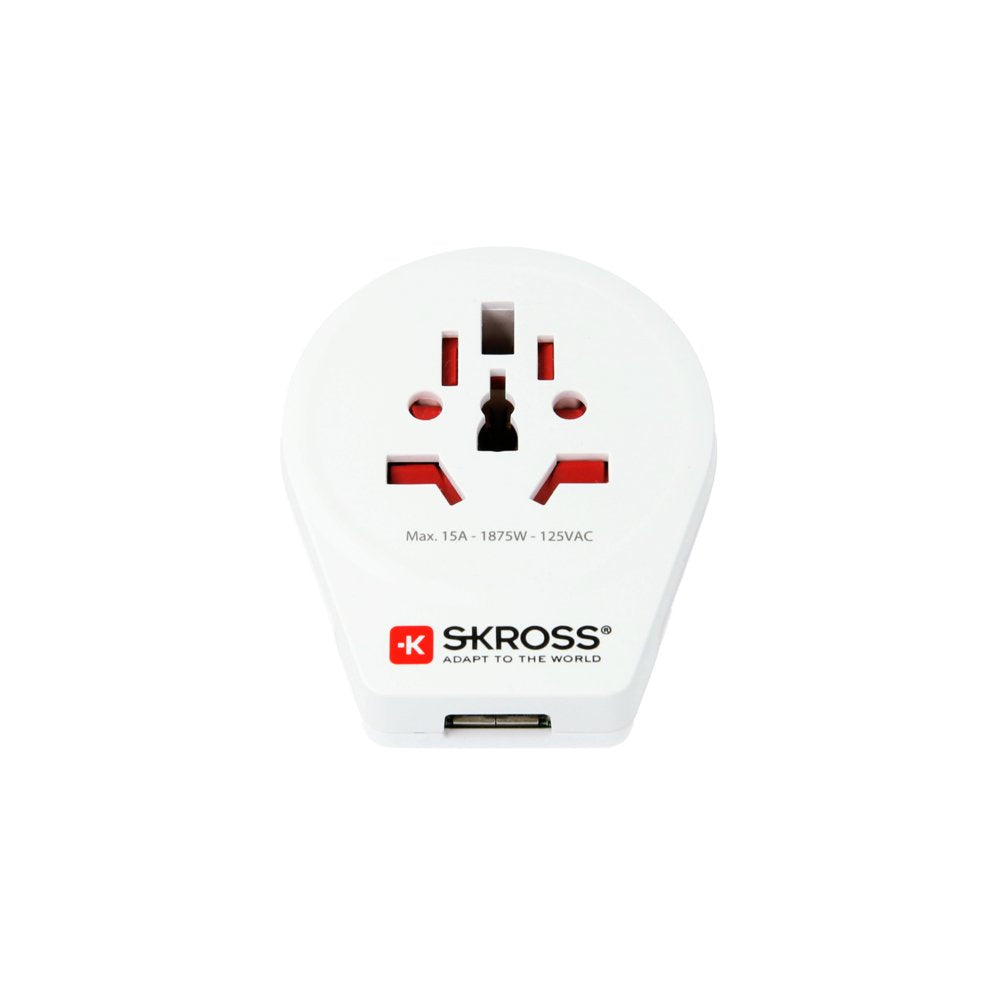 Skross World To Usa Usb Travel Adaptor, White