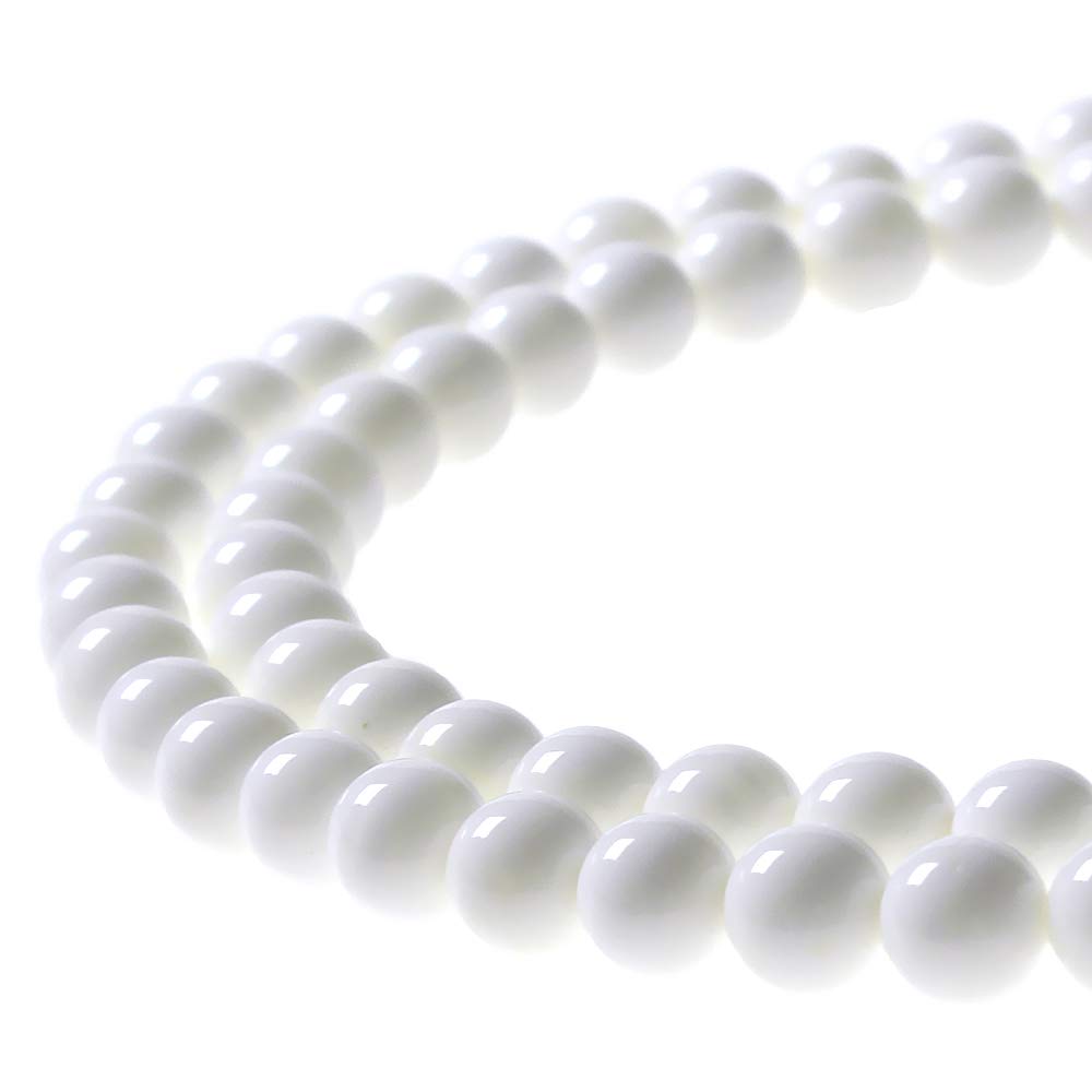 Mjdcb 7A Natural Deep Sea White Shells Round Stone Beads For Jewelry Making Diy Bracelet Necklace (6Mm)