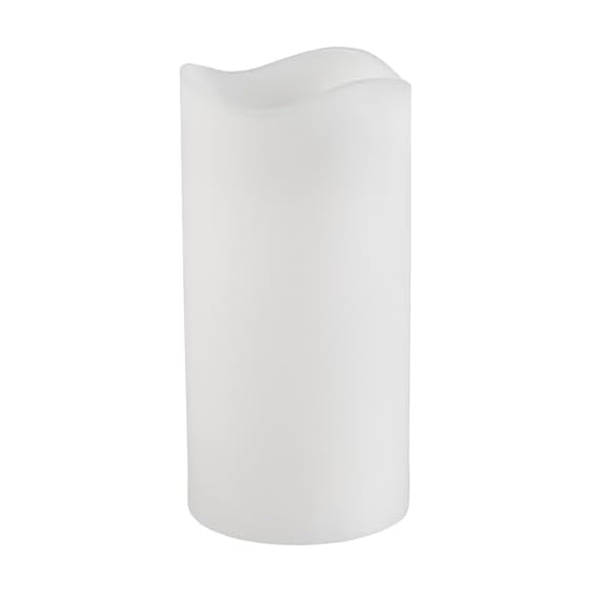Mikasa White LED Wax Pillar Candle with Flickering Flame, 4 x 8 Inch Real Wax Flameless Candle with 5-Hour Timer, Battery Operat