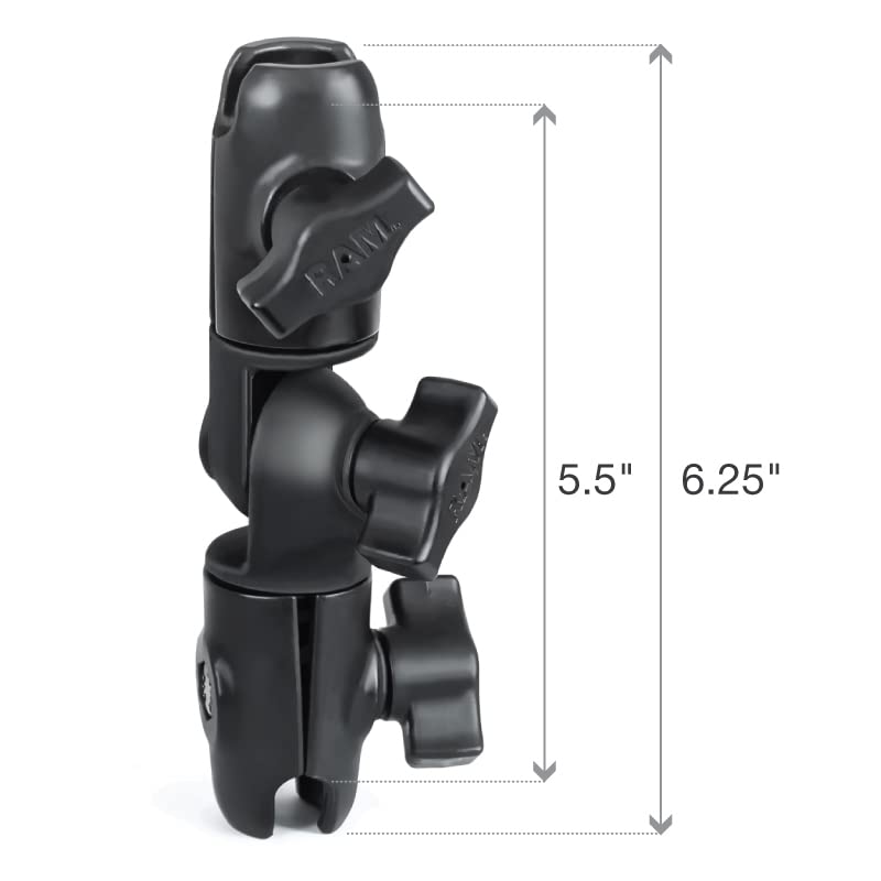 Ram Mounts Composite Double Socket Swivel & Ratchet Arm Rap B 200 2U Compatible With Ram B Size 1'' Ball Components