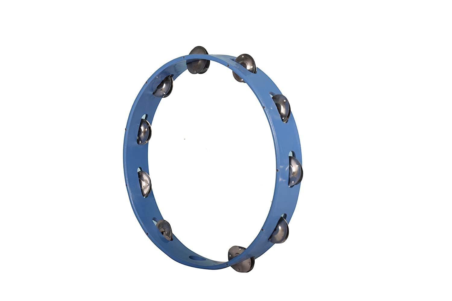 QUEENBRASS Tambourine Hand Percussion Musical Instrument 12 Inch Without Skin/Head Khanjari Dafli Indian Musical Instrument