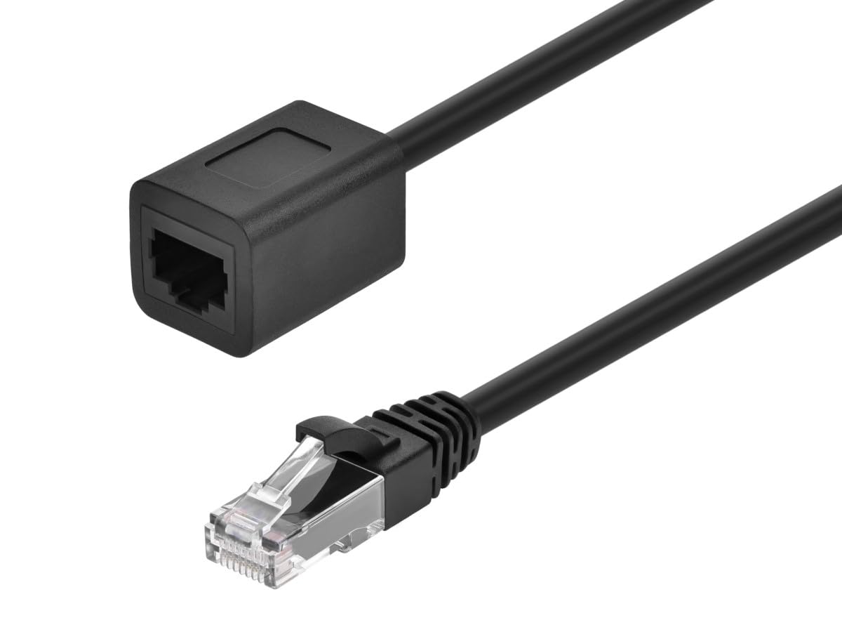 Monoprice Cat6A 3Ft Black U/Utp Ethernet Extension Cable Rj45 Male To Female (Wi