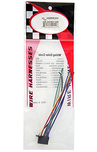 Harmony Audio Ha Sony16B Compatible With Sony Wx Gt90Bt Ha Sony16B Aftermarket Stereo Replacement 16 Pin Radio Wire Harness