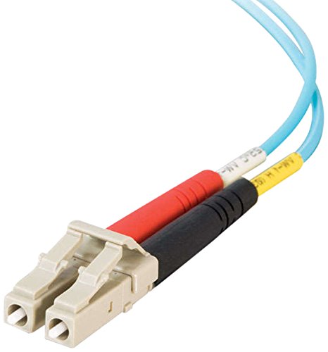 C2G 33046 Om3 Fiber Optic Cable   Lc Lc 50/125 10Gb Duplex Multimode Pvc Fiber Cable, Aqua (6.6 Feet, 2 Meters)