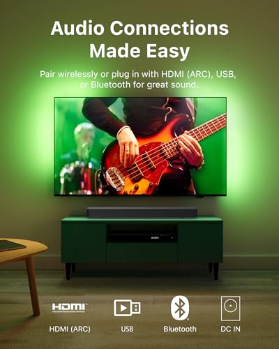 Philips B4000 Soundbar For Tv, 2.0 Channel Sound, Bt Le Audio, Easy Setup, Easylink, Roku Tv Ready, Remote Control