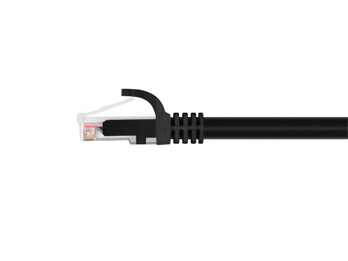 Monoprice Cat6 6In Black Patch Cable Utp 24Awg 550Mhz Pure Bare Copper Snagless Rj45 Flexboot Series Ethernet Cable