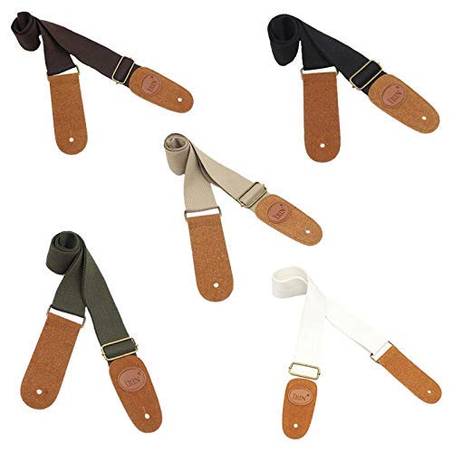 Ubersweet 5 Colors Comforta Dura Adjusta Cotton Woven Guitar Strap Shoulder for Folk Electric Guitar Bass : Brown