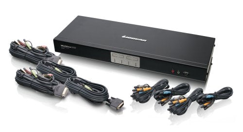 Iogear 4 Port Dual Link Dvi Kvmp Switch With 7.1 Audio And Cables, Taa Compliant, Gcs1784