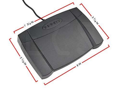 Executive Communication Systems Infinity 3 Usb Foot Pedal Control With Computer Plug In, One Unit
