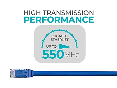 Monoprice Cat6 7Ft Blue 12 Pk Patch Cable Utp 24Awg 550Mhz Pure Bare Copper Snagless Rj45 Flexboot Series Ethernet Cable