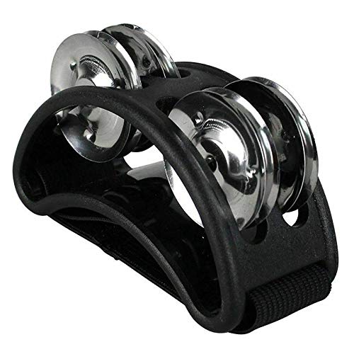 3NH Percussion Foot Tambourine with Metal Jingles, Black N3Y3