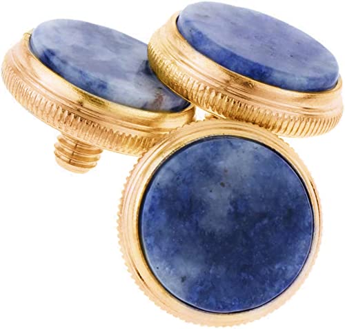 Jiayouy Gold Dark Blue Shell Inlay Trumpet Finger Buttons For Trumpet Accessory Replacement 3 Pcs