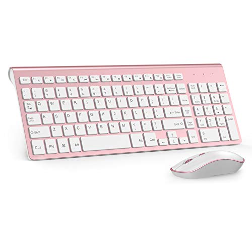 Wireless Keyboard Mouse, J Joyacces2.4G Compact And Ultra Slim Wireless Keyboard And Mouse For Windows, Computer, Desktop, Pc, L