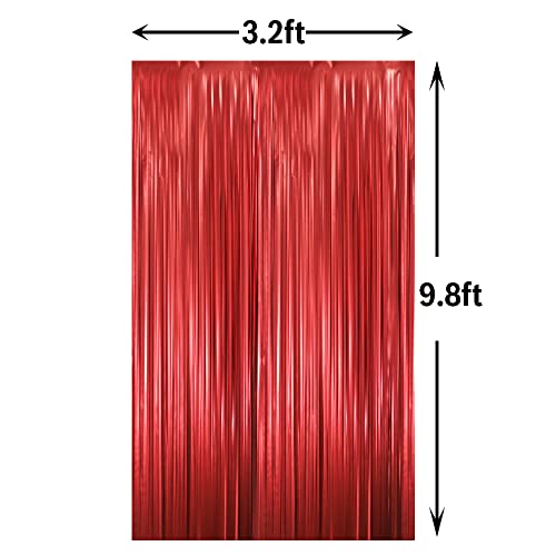 Goer 3.2 Ft X 8.2 Ft Metallic Tinsel Foil Fringe Curtains Party Backdrop Party Streamers For Birthday,Graduation,New Year Eve De
