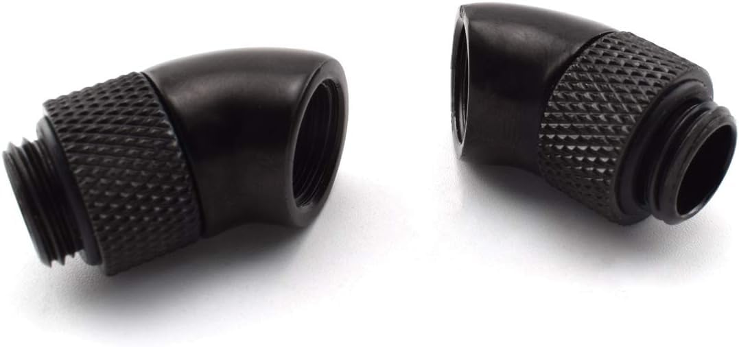 Dracaena 6 Pack G1/4'' Thread Male To Female Extender Fitting, 45 Rotary Fitting Adapter Connector For Computer Water Cooling Sy