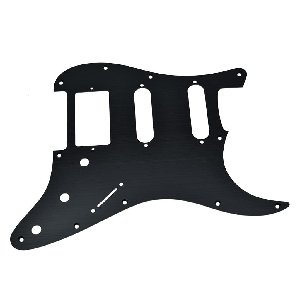 Dopro 11 Hole Aluminum Anodized Modern Style Strat Hss Guitar Pickguard Scratch Plate Fits American/Mexican Fd Black