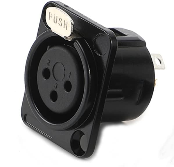 Gdqlcnxb Xlr Female Jack 3 Pin Panel Mount Jacks, Xlr Female Socket Audio Speaker Microphone Connector 8Pcs,Black Metal Housing.