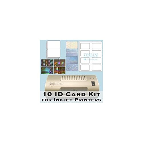 10 Id Card Kit   Laminator, Inkjet Teslin, Butterfly Pouches, And Holograms   Make Pvc Like Id Cards