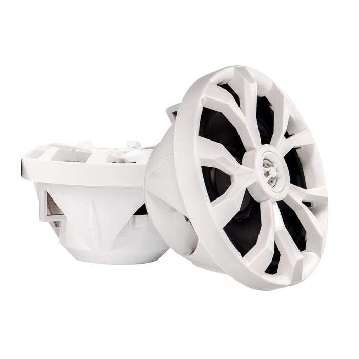 BELVA BBMS8W 500W Peak (250W RMS) 8 2Way White Coaxial Marine Speakers for Boats/ATV/UTV/SxS/Powersport (Pair)