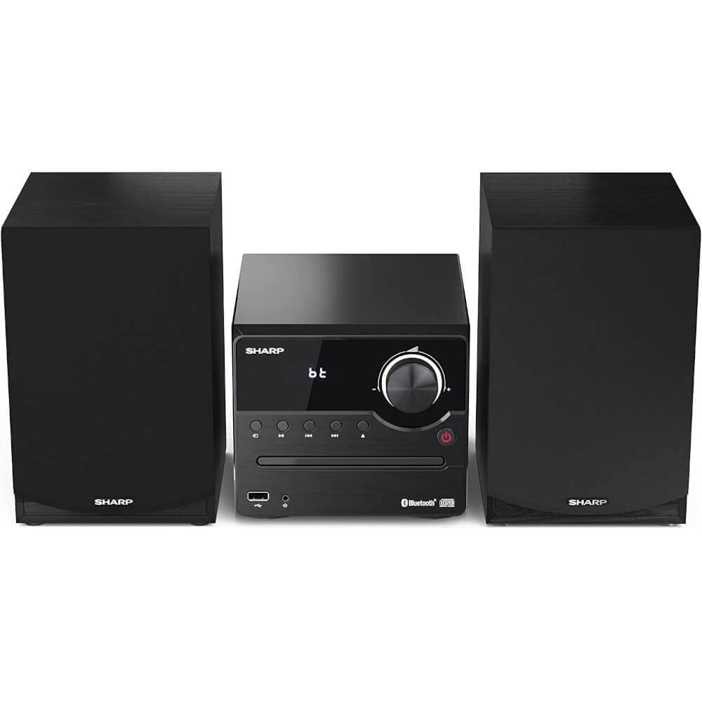 Sharp Xl B512 Micro Component Wireless Bluetooth Audio Streaming & Cd Player Wood Speaker System + Remote, Usb Port, Mp3 Playbac
