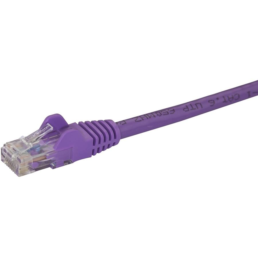 StarTech.com 8ft CAT6 Ethernet Cable   Purple CAT 6 Gigabit Ethernet Wire  650MHz 100W PoE RJ45 UTP Network/Patch Cord Snagless w/Strain Relief Fluke Tested/Wiring is UL Certified/TIA (N6PATCH8PL)