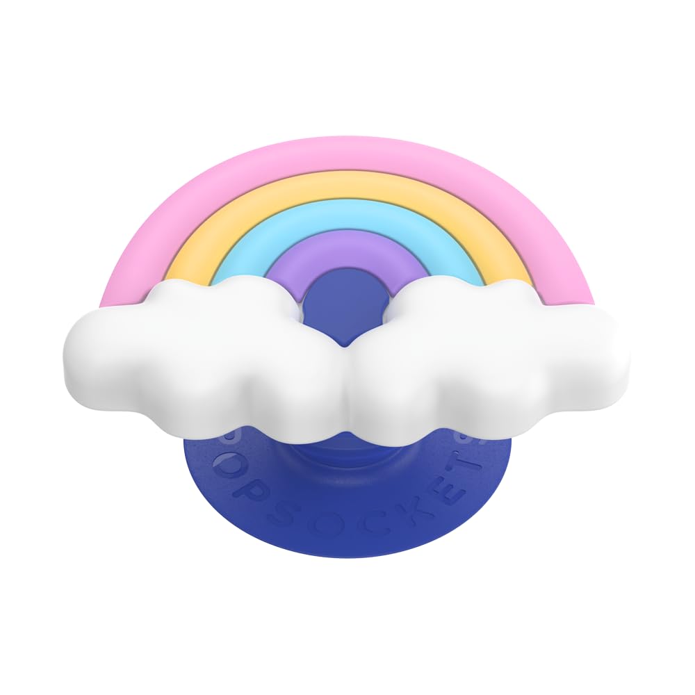 PopSockets Adhesive Phone Grip, Holder, Phone Stand, Rainbow - Popout Rainbow Fluff